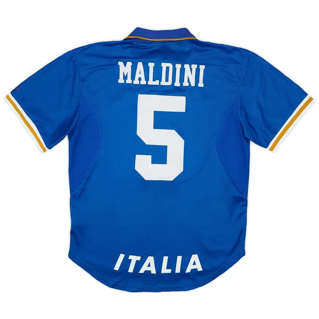 Maldini #5 Italy 1996 Home Retro Football Jersey
