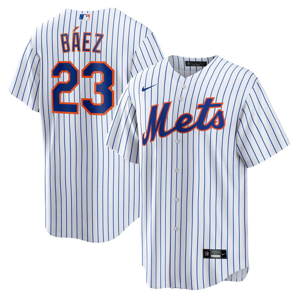 Men's New York Mets Javier Baez Home Official Player Jersey - White