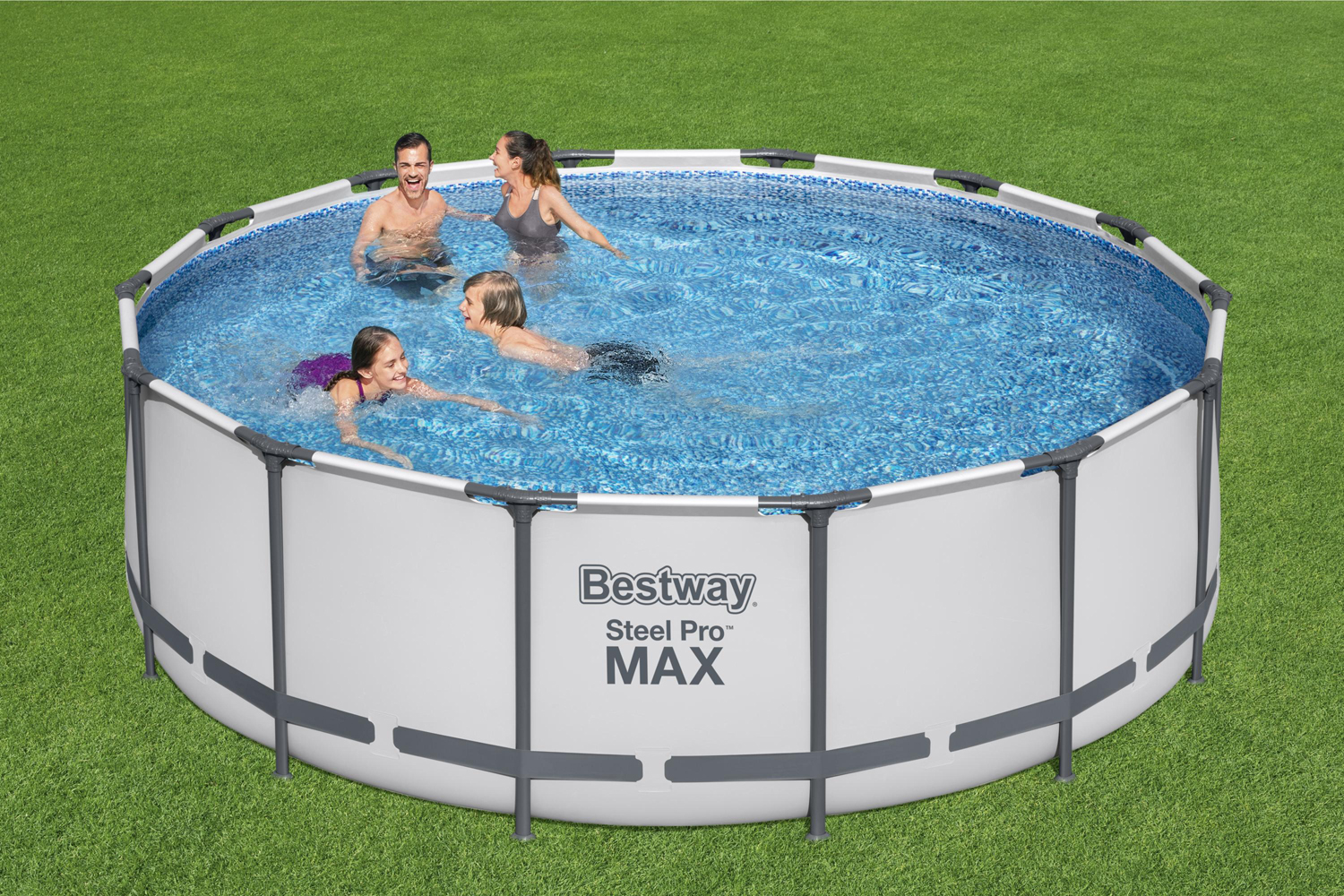 Steel Pro MAX™ Solo pool without accessories Ø 396 x 122 cm, light grey, round