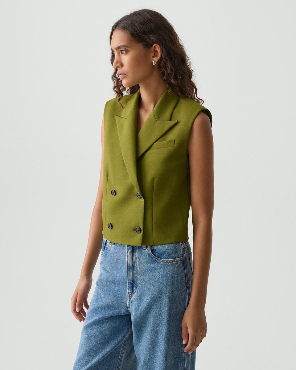 Double-Breasted Vest in City Twill