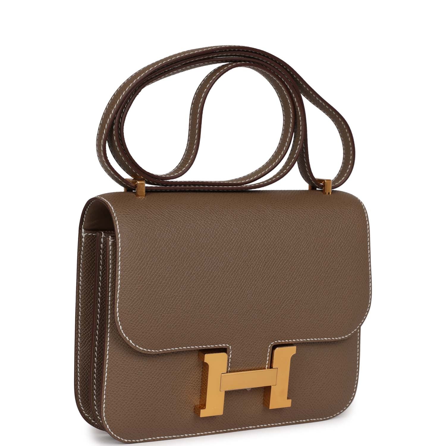 Constance 18 Etoupe Epsom Gold Hardware