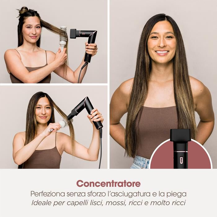 SHARK - Styler e asciugacapelli FLEXSTYLE 3 in 1 HD424EU-nero/oro rosa