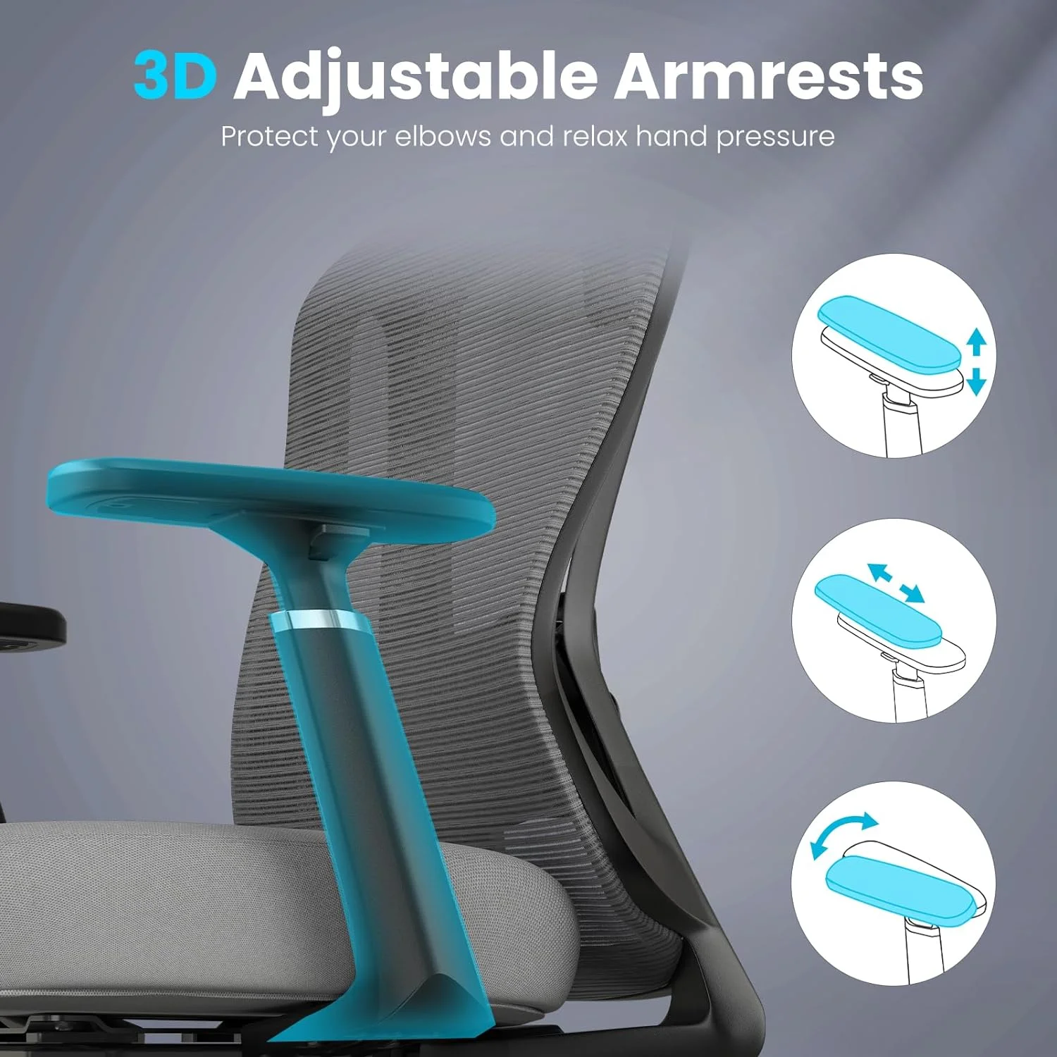 STARY Ergonomic Office Chair with Footrest, High Back Mesh Desk Chair with Adjustable Headrest & Lumbar Support, Comfortable Computer Chair for Home Office Study, White & Beige