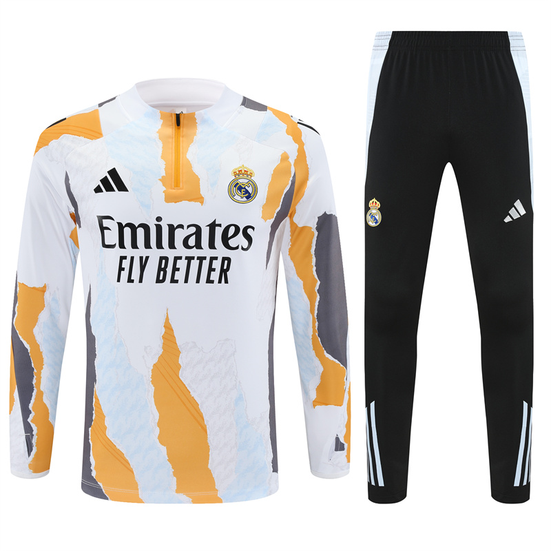 Real Madrid 2025 Kids Long Sleeve Training Set - Three Color Mixing