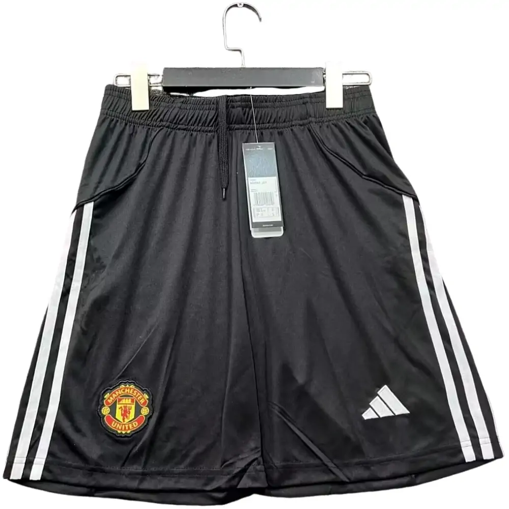 2025-26 Manchester United Home Black Shorts - Fans Edition