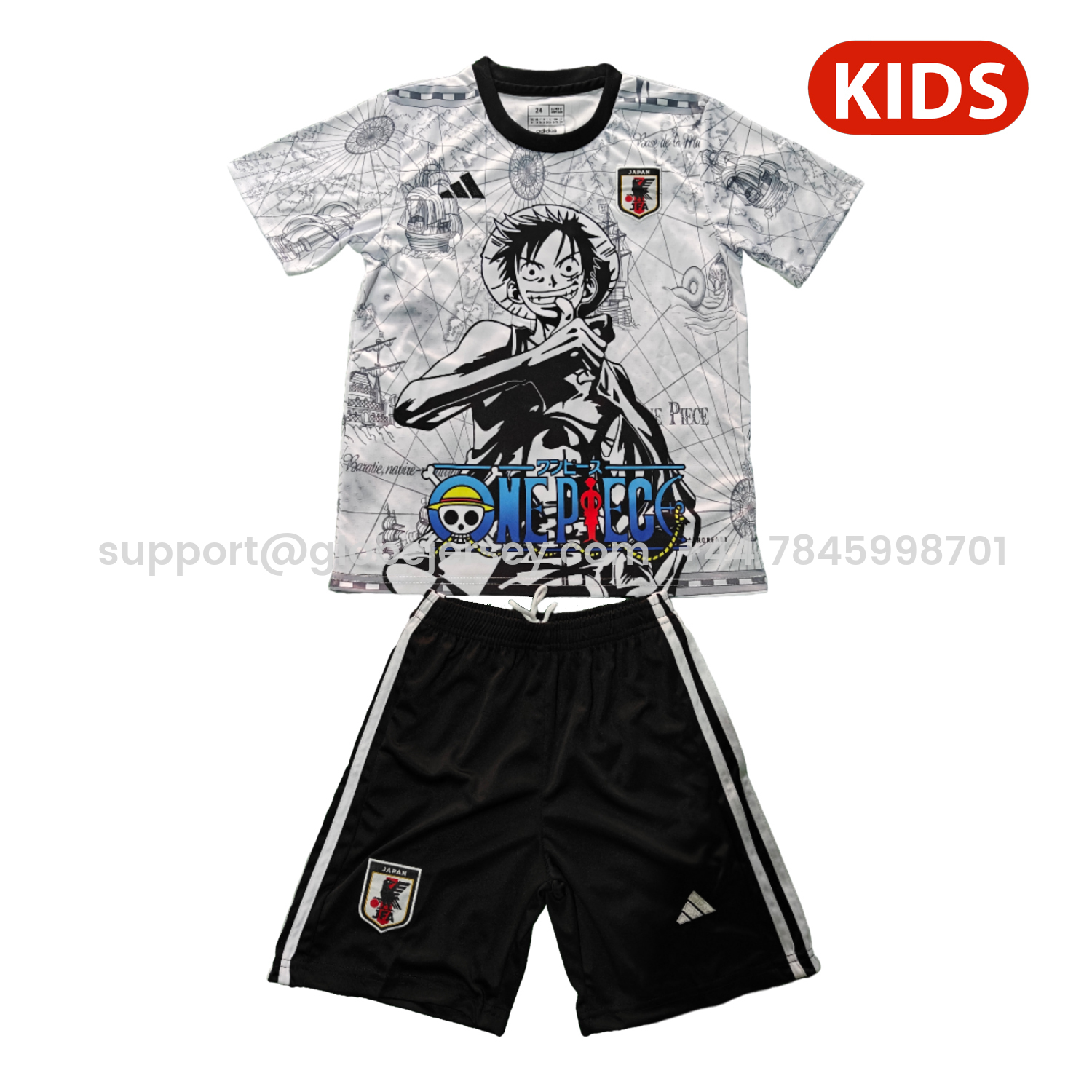 Japan 25-26 One Piece Luffy White And Black Special Kids Kit