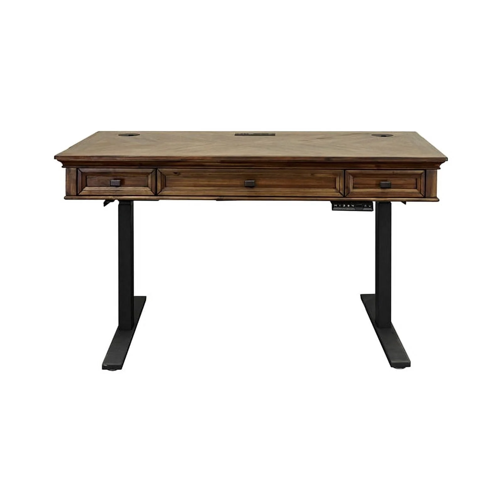 Martin Furniture Wood Electronic Sit Stand Desk Standing Desk in Brown
