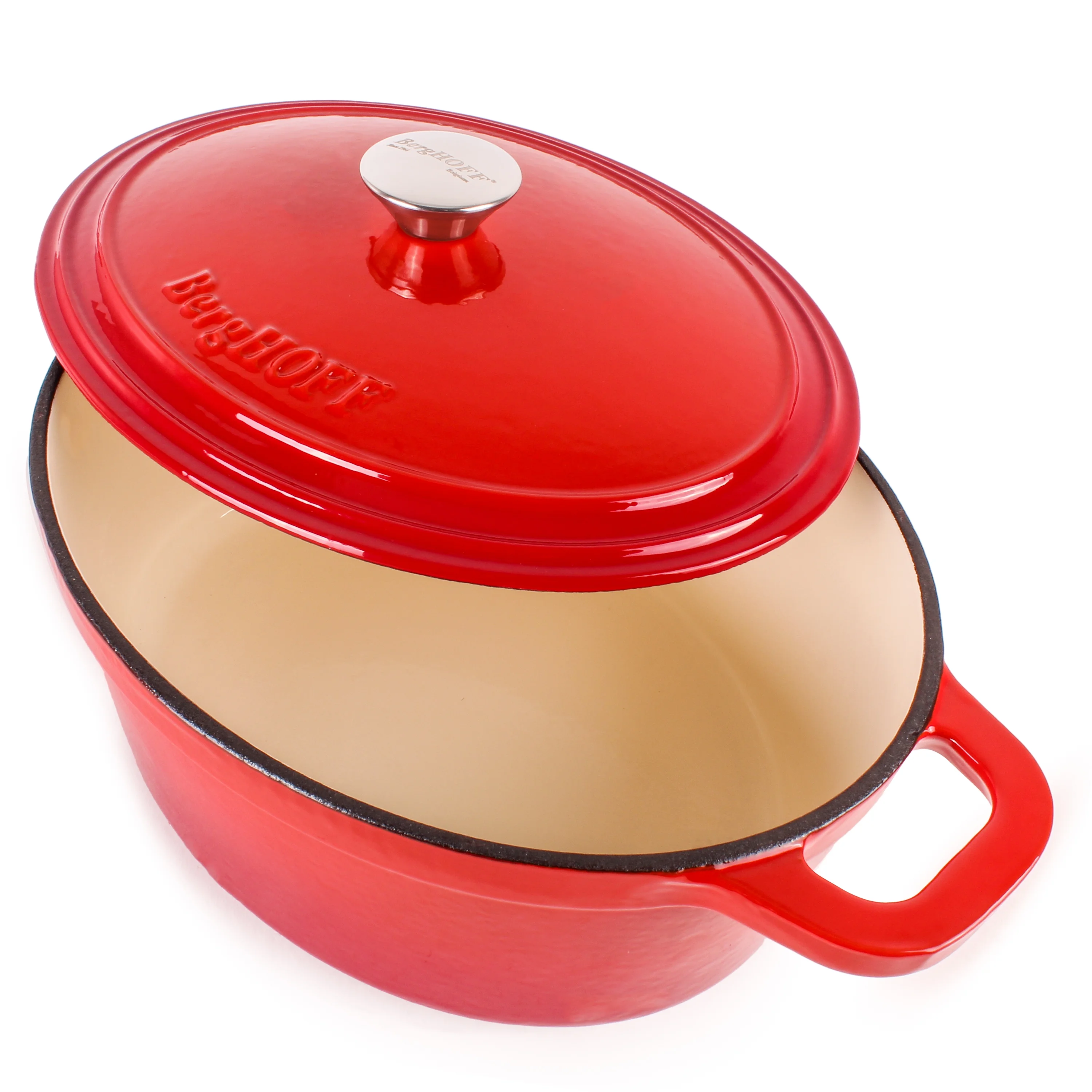 BergHOFF Neo 4Pc Cast Iron Set: 5qt. & 7qt. Covered Dutch Ovens, Green