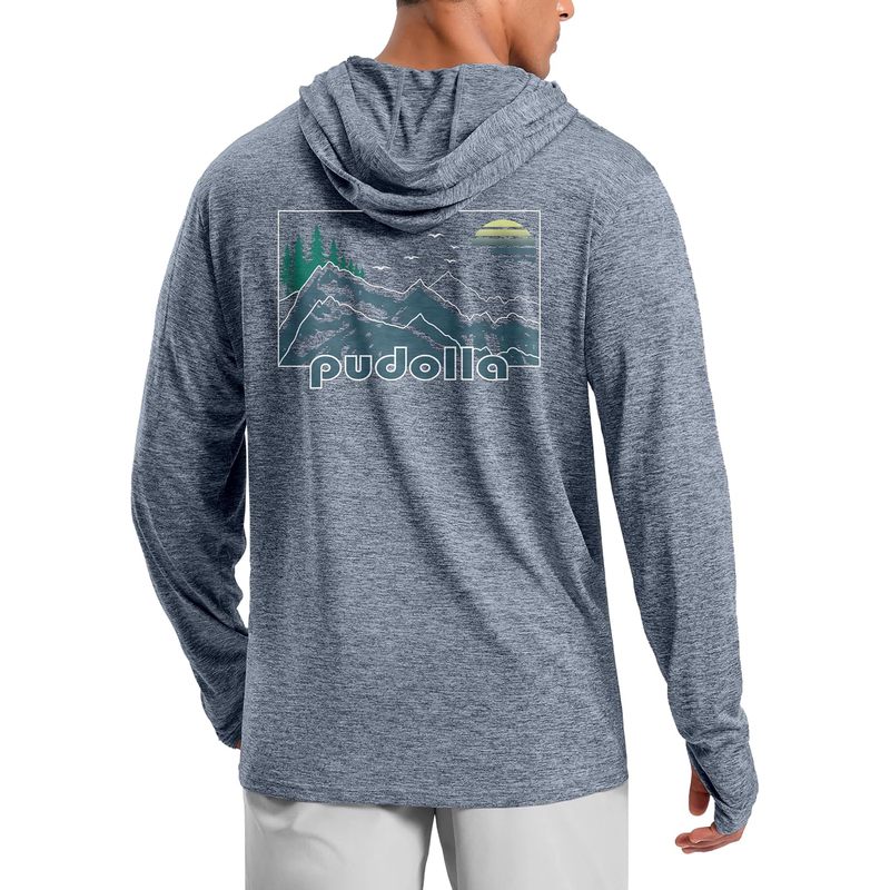 Men's UPF 50+ Sun Protection Hoodie Lightweight Long Sleeve