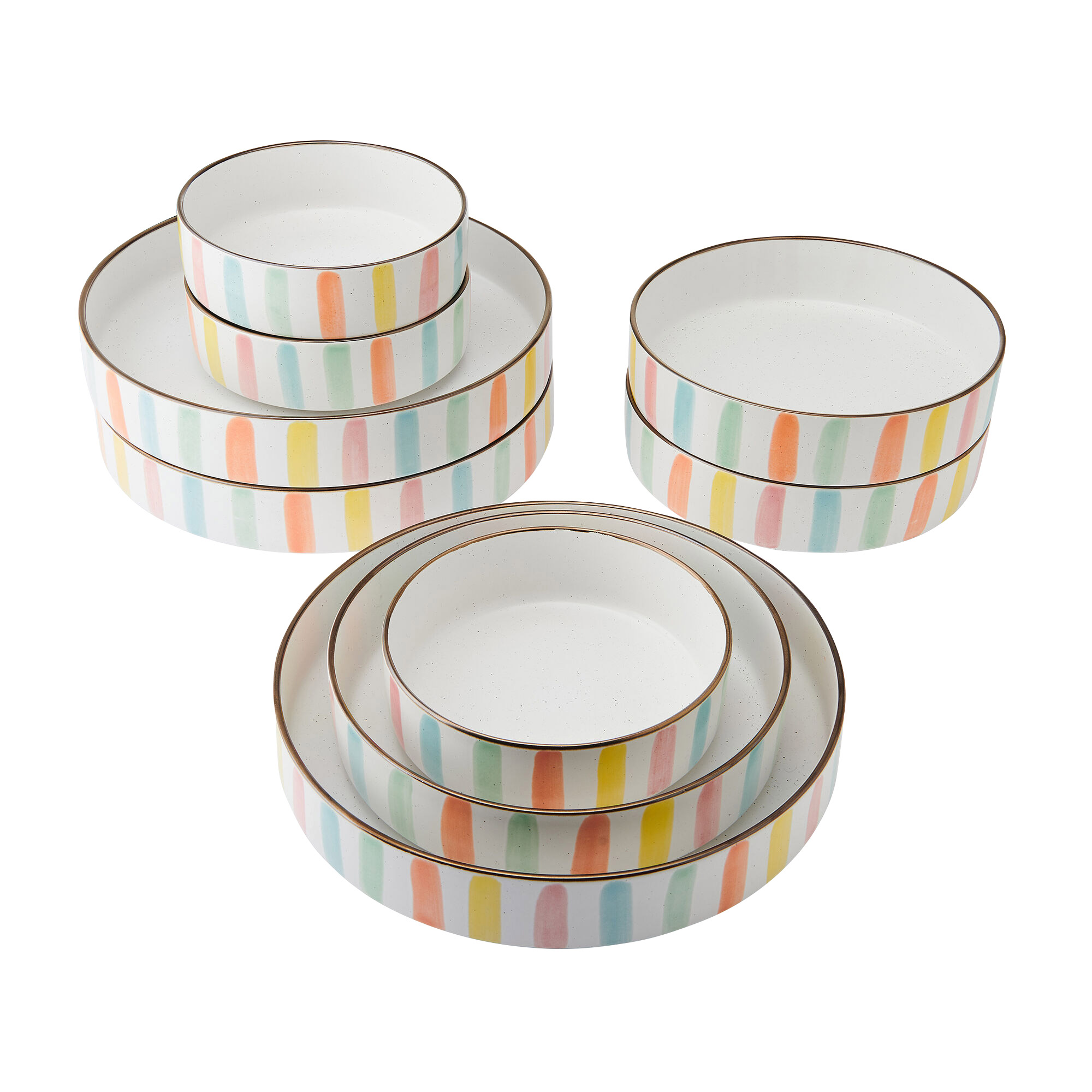 Darbie Angell Happy Spring Summer 9-piece Stoneware Bowl Set