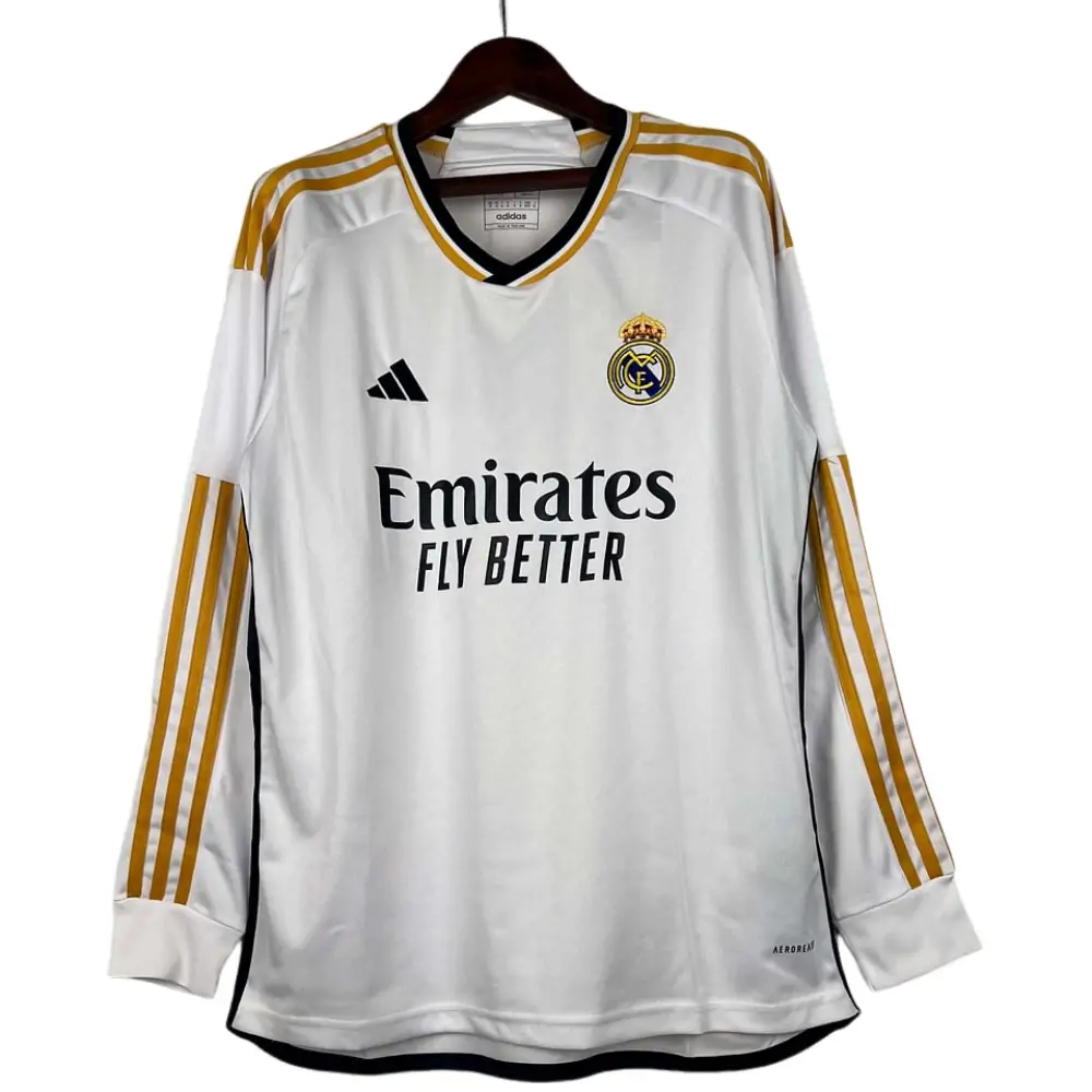 2023/24  Long Sleeve Real Madrid Home Football Shirt1:1 Thai Quality