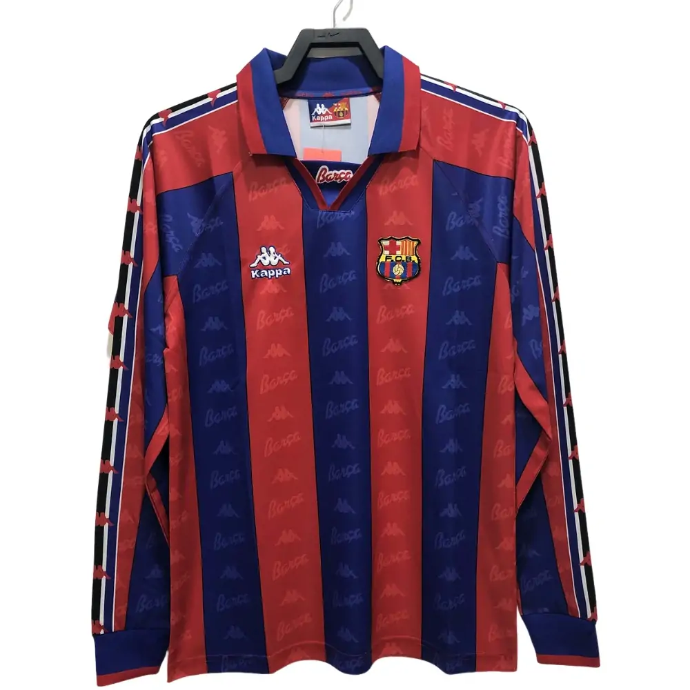 1996/1997 Retro Long Sleeve Barcelona Football Shirt Home Champions League 1:1 Thai Quality