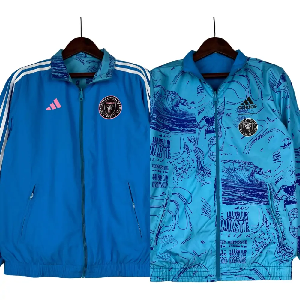 2023/2024 Inter Miami Reversible Windbreaker Blue Soccer Jersey 1:1 Thai Quality