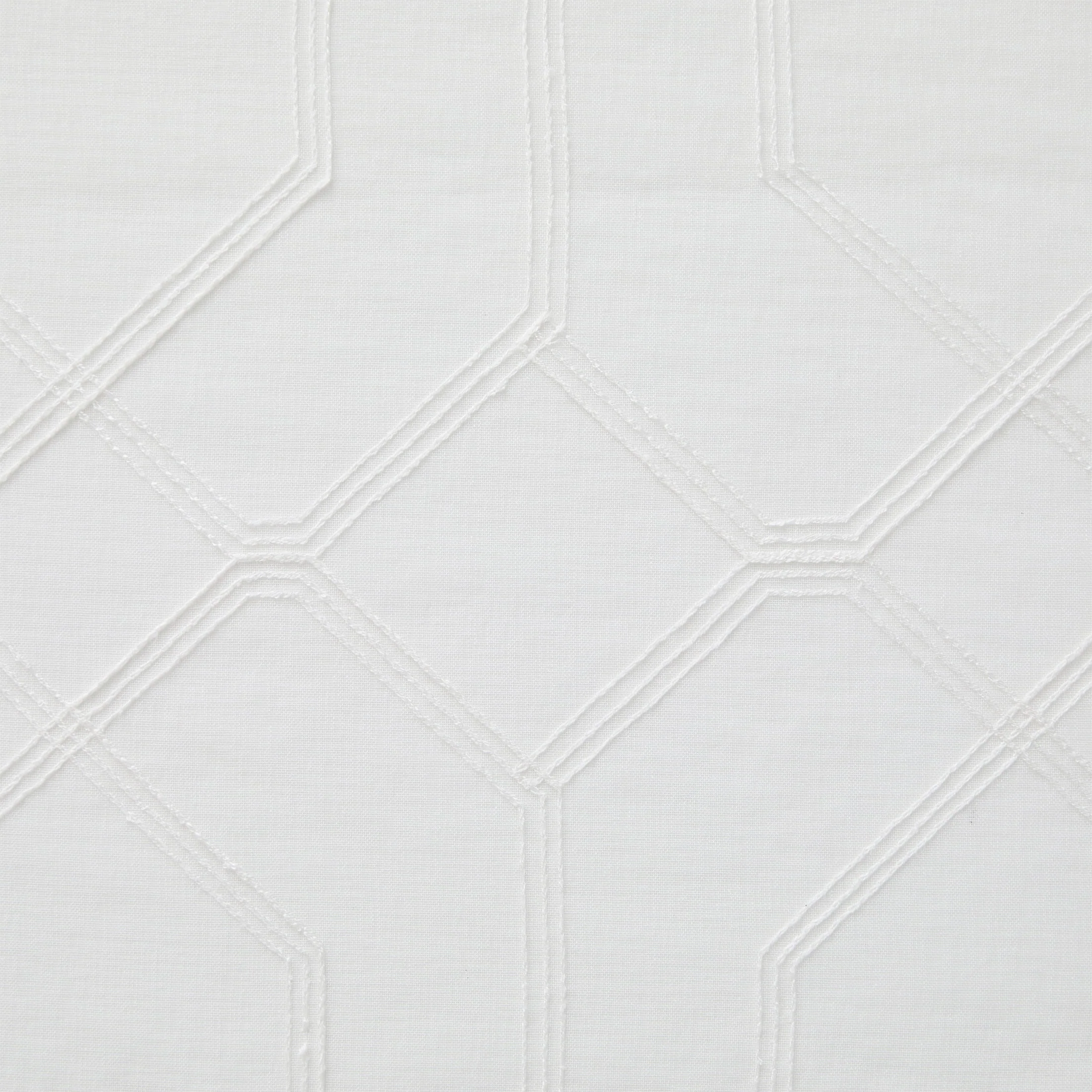 Mainstays Modern White Geometric Rod Pocket Sheer Curtain Set, 28