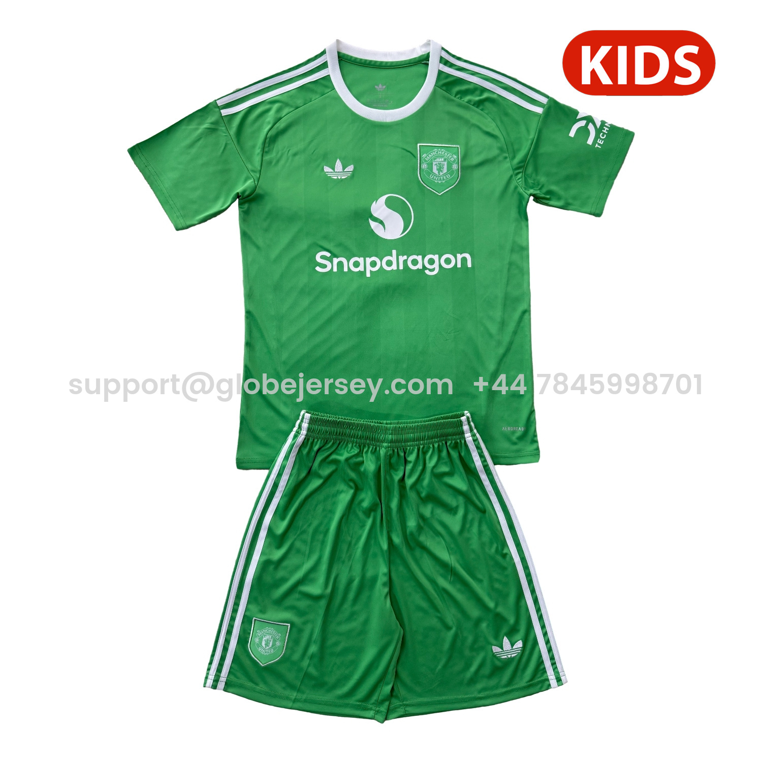 Manchester United 25-26 Green Goalkeeper Kids Kit