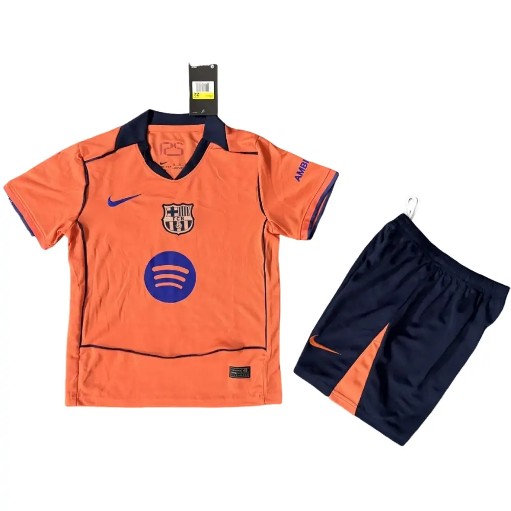 2025-26 Barcelona Second Away Jersey Children's Set - Fans Edition