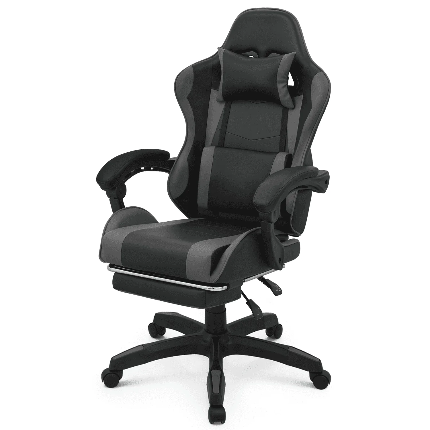 Magshion Rolling Gaming Chair, Adjustable Faux Leather Computer Seat with Lumbar Support for Adults Teens Desk Chair, White
