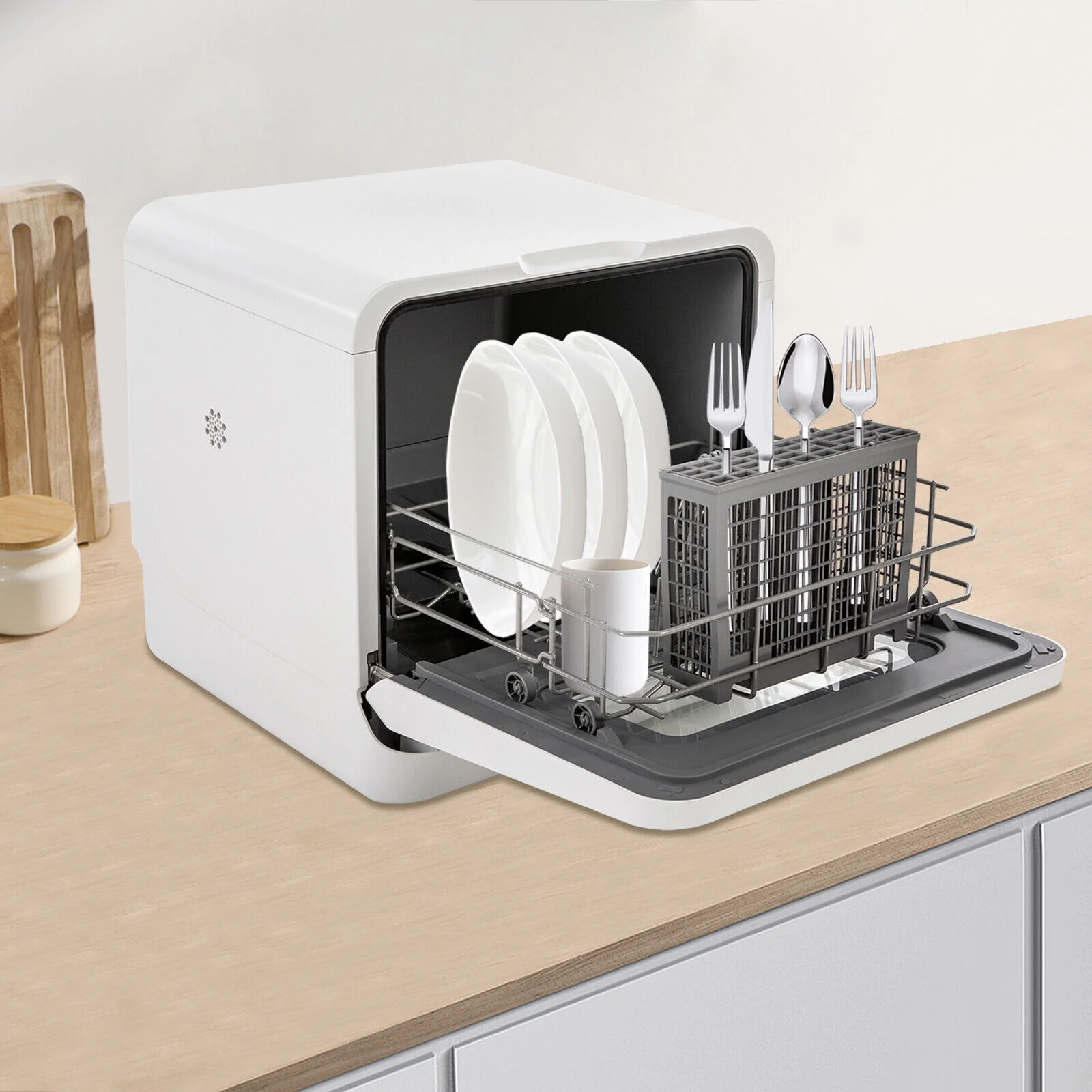 785W Portable Dishwasher, Leak-Proof, Air Dry, IPX1 Waterproof, 3-in-1 Mini Dishwasher with Water Tank for Kitchen