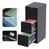 AOBABO 3 Drawer Metal Lateral File Storage Cabinet,Letter/Legal/A4 Size Locking Steel Filing Storage Cabinet for Office,Black,Assembly Required