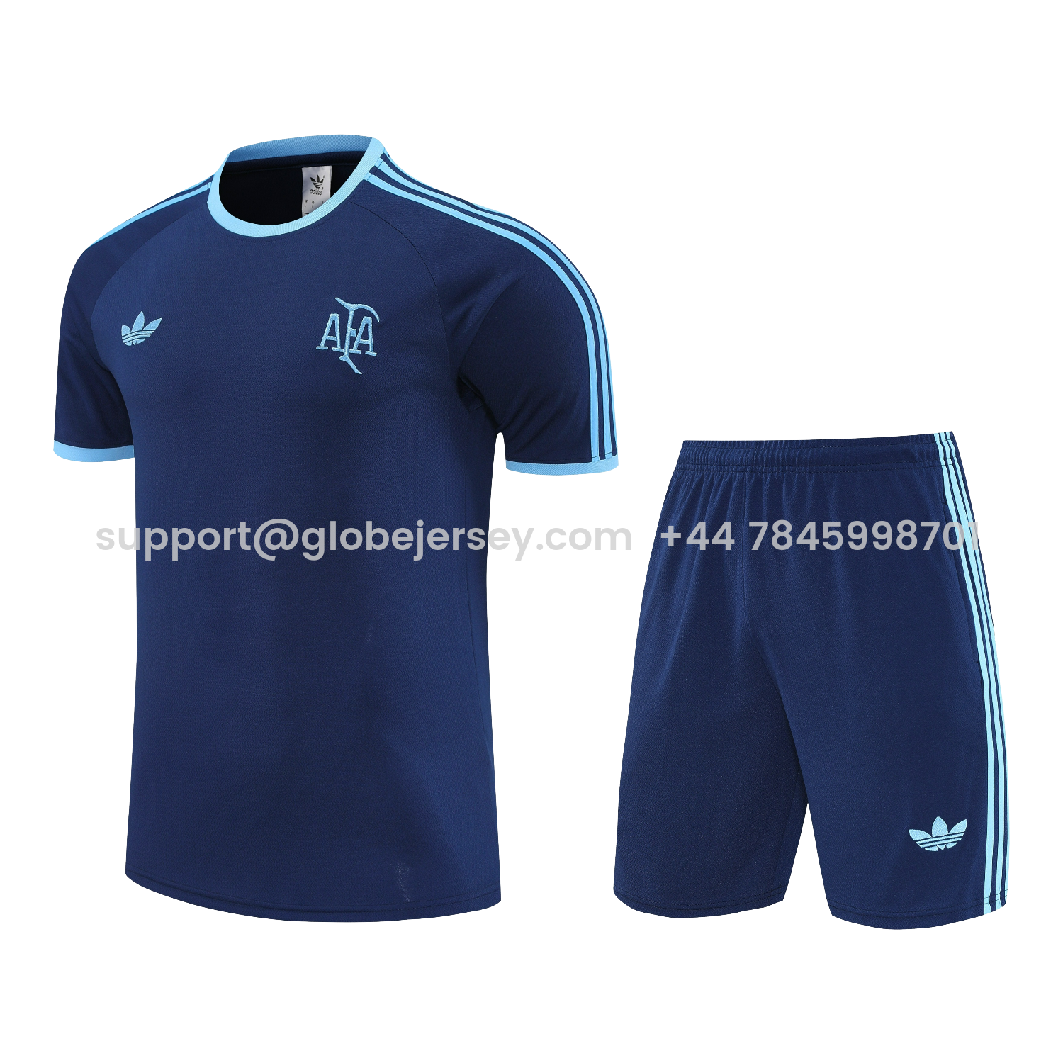 Argentina 25-26 Short-Sleeve Training Set - Deep BlueTop & Deep Blue Shorts