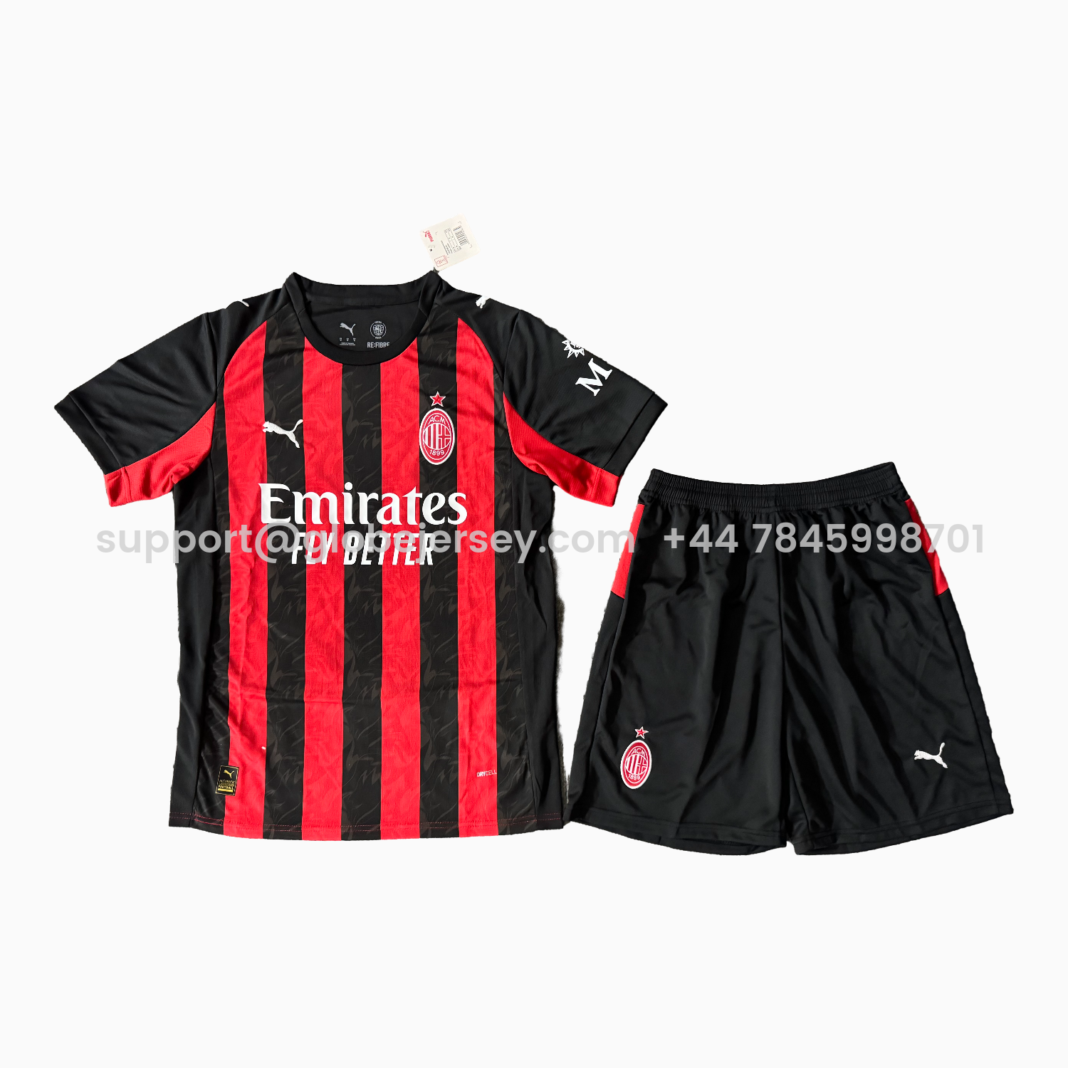 AC Milan 25-26 Home Men's Adult Jersey Set - Fans Version