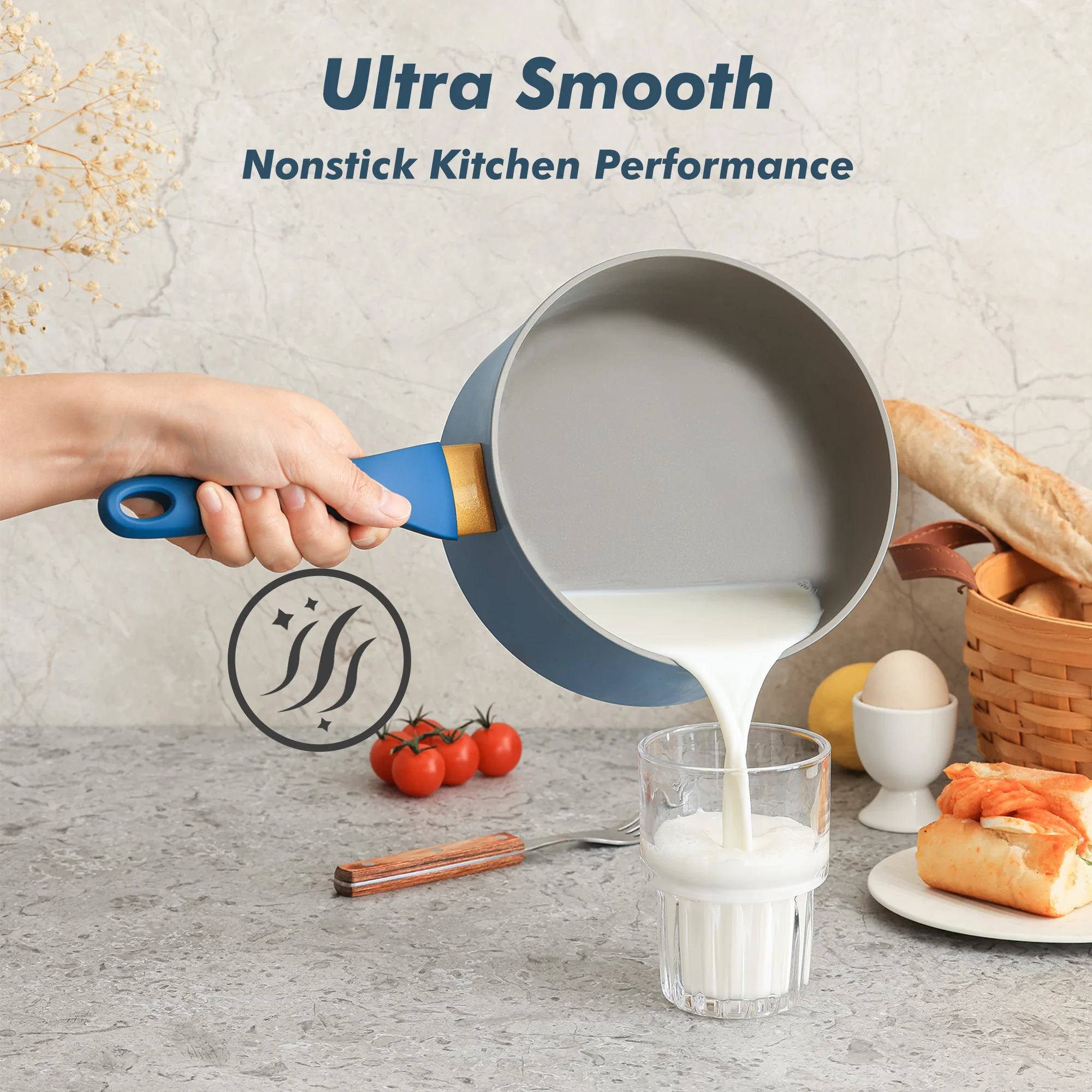 SENSARTE Nonstick Pots and Pans Set, 18Pcs Non Stick Cookware Sets, Induction Kitchen Cookware Sets Green