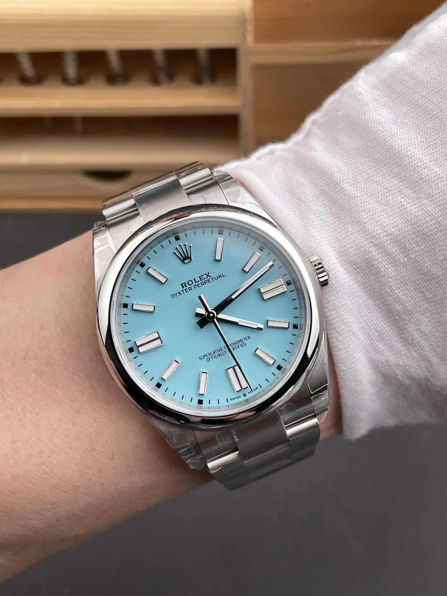 Rolex Oyster Perpetual Tiffany Blue 41mm