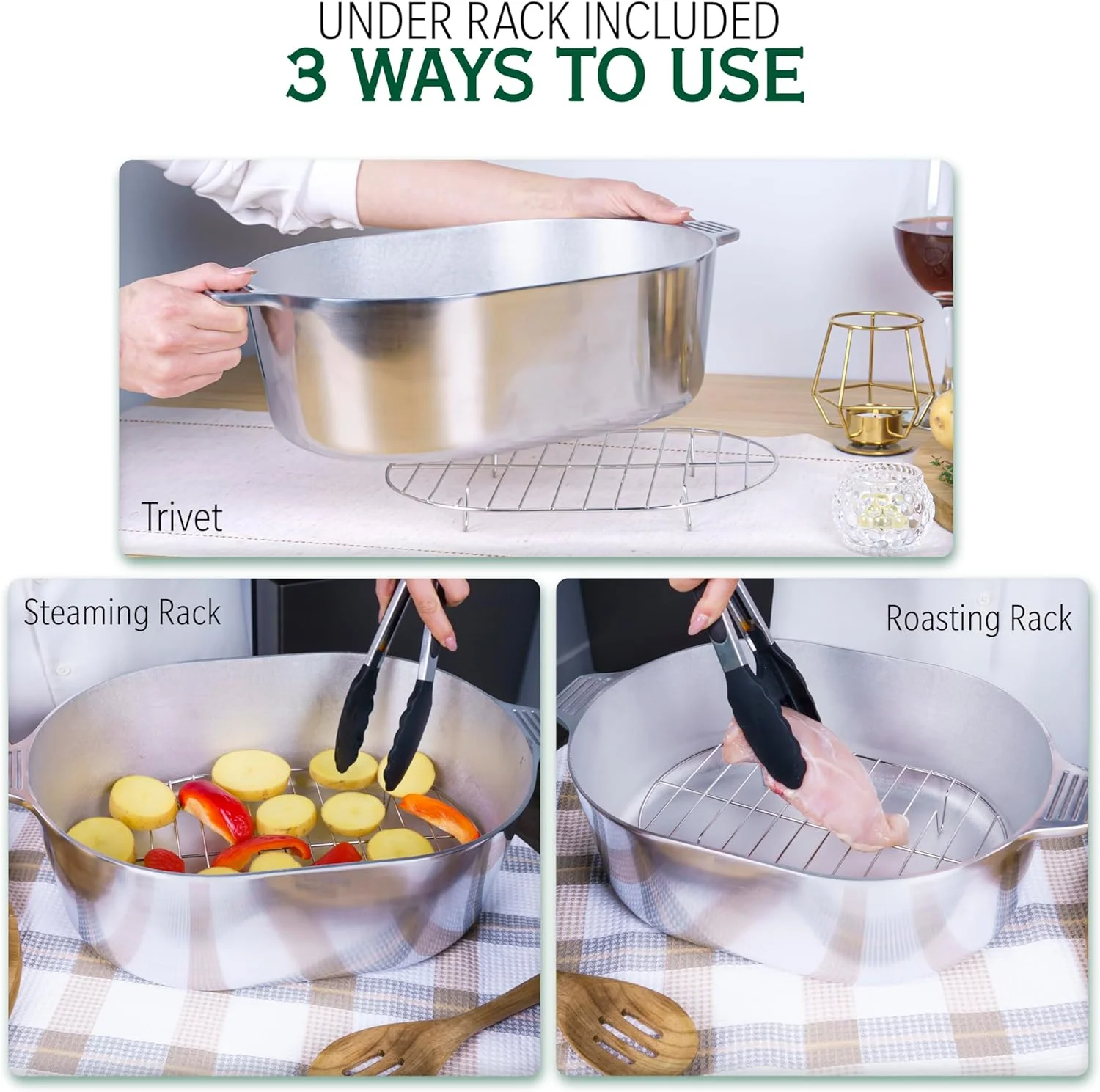 MAGNAWARE 5qt Lightweight Cast Aluminum Oval Dutch Oven, Silver