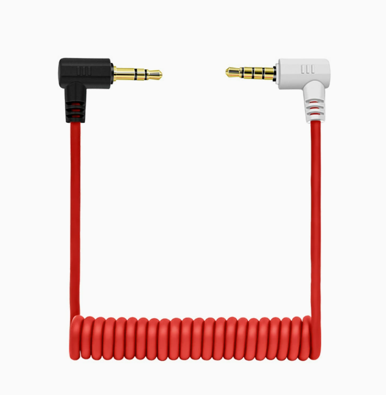 Coiled 3.5mm Right-Angle Audio Cable