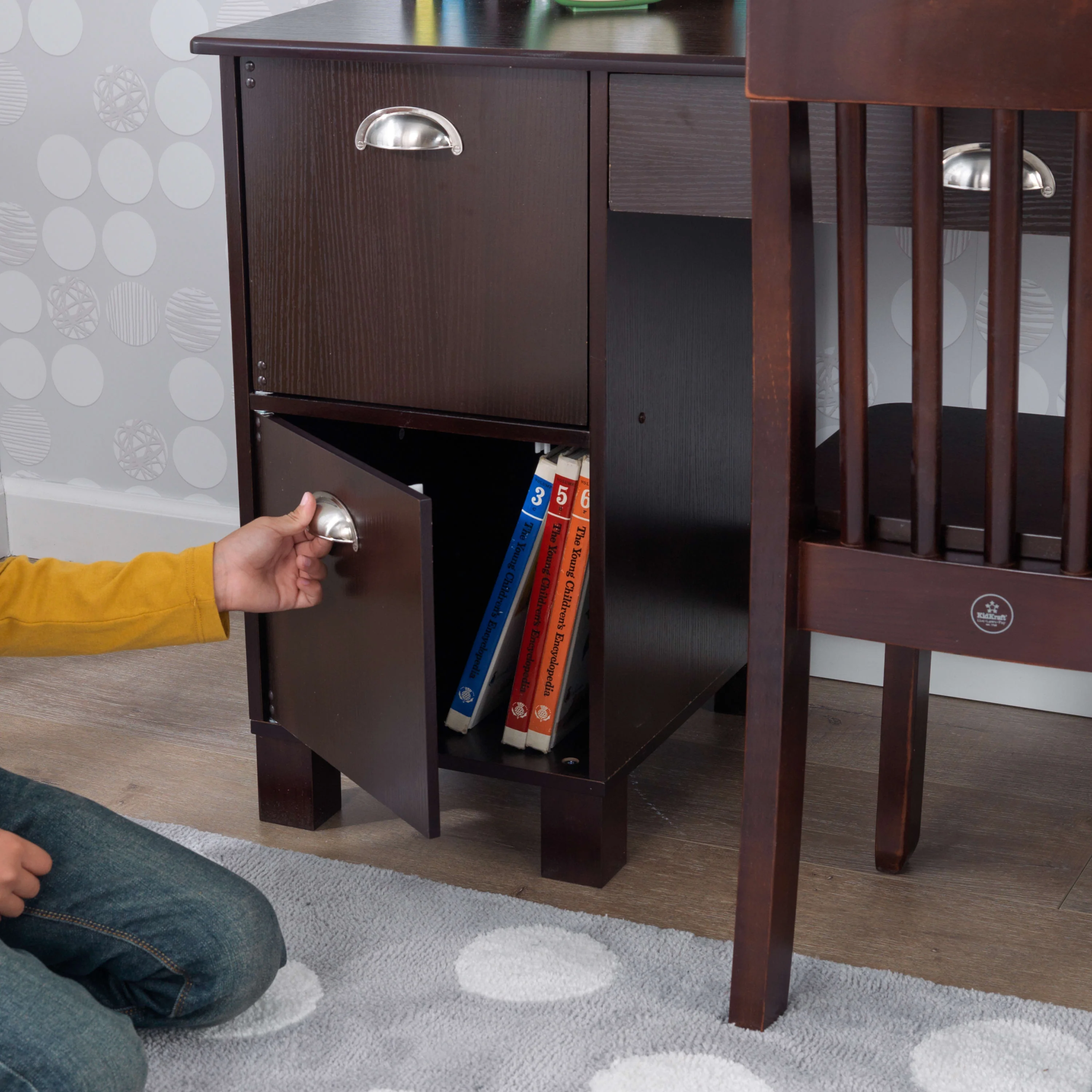 KidKraft Children's Wooden Study Desk with Chair, White, for Ages 5