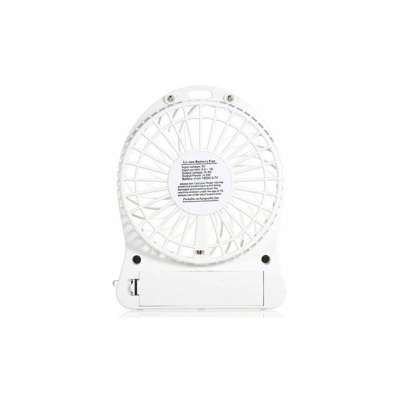 CHXIN Portable Rechargeable LED Light Fan Mini Desktop USB Charging Air Cooler 3 Mode Speed Regulation LED Lighting Function Cooling (White)
