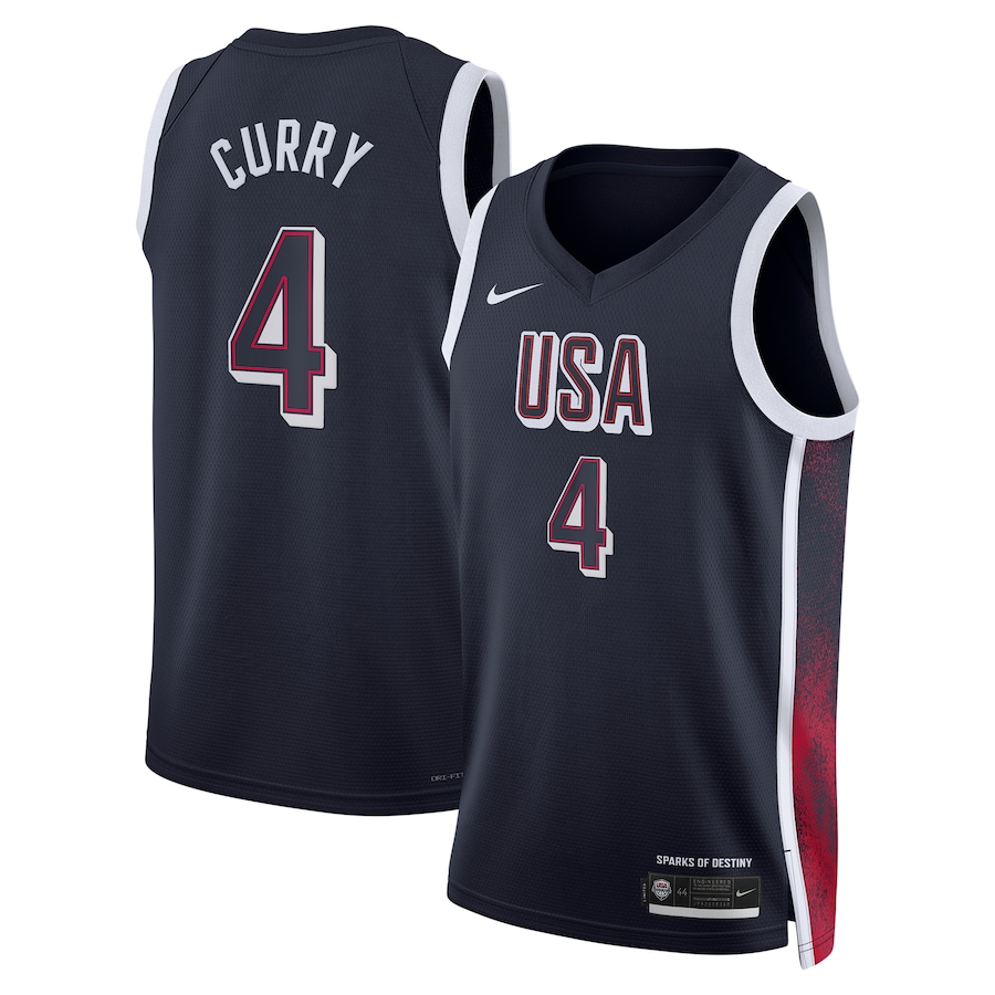 2024 Paris Olympic Games USA Dream Team #4 curry Hot Pressed Jersey