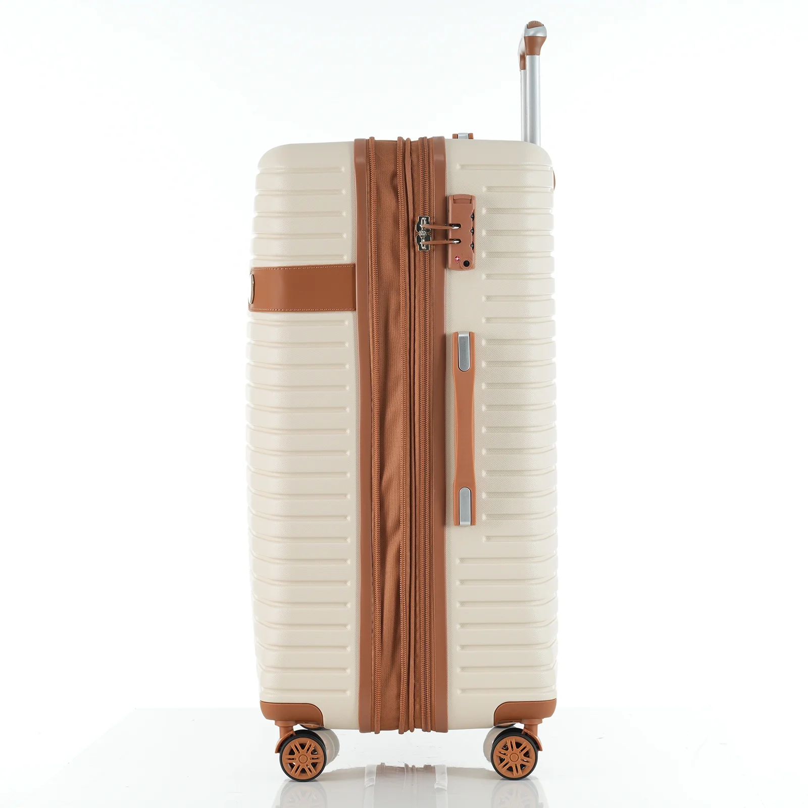 Kojooin 4 Piece Hardshell Expandable Suitcase Set with TSA Lock and Spinner Wheels, Chocolate