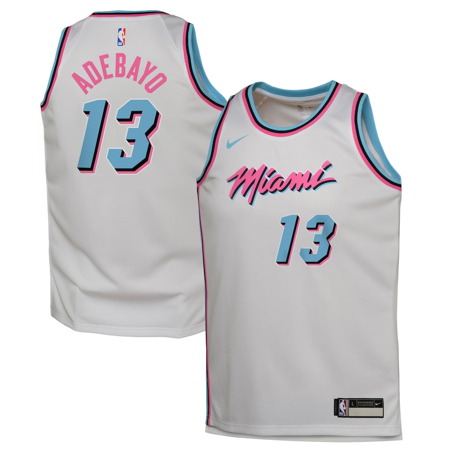 Youth Miami Heat Bam Adebayo  White 2024/25 Swingman  Jersey - City Edition