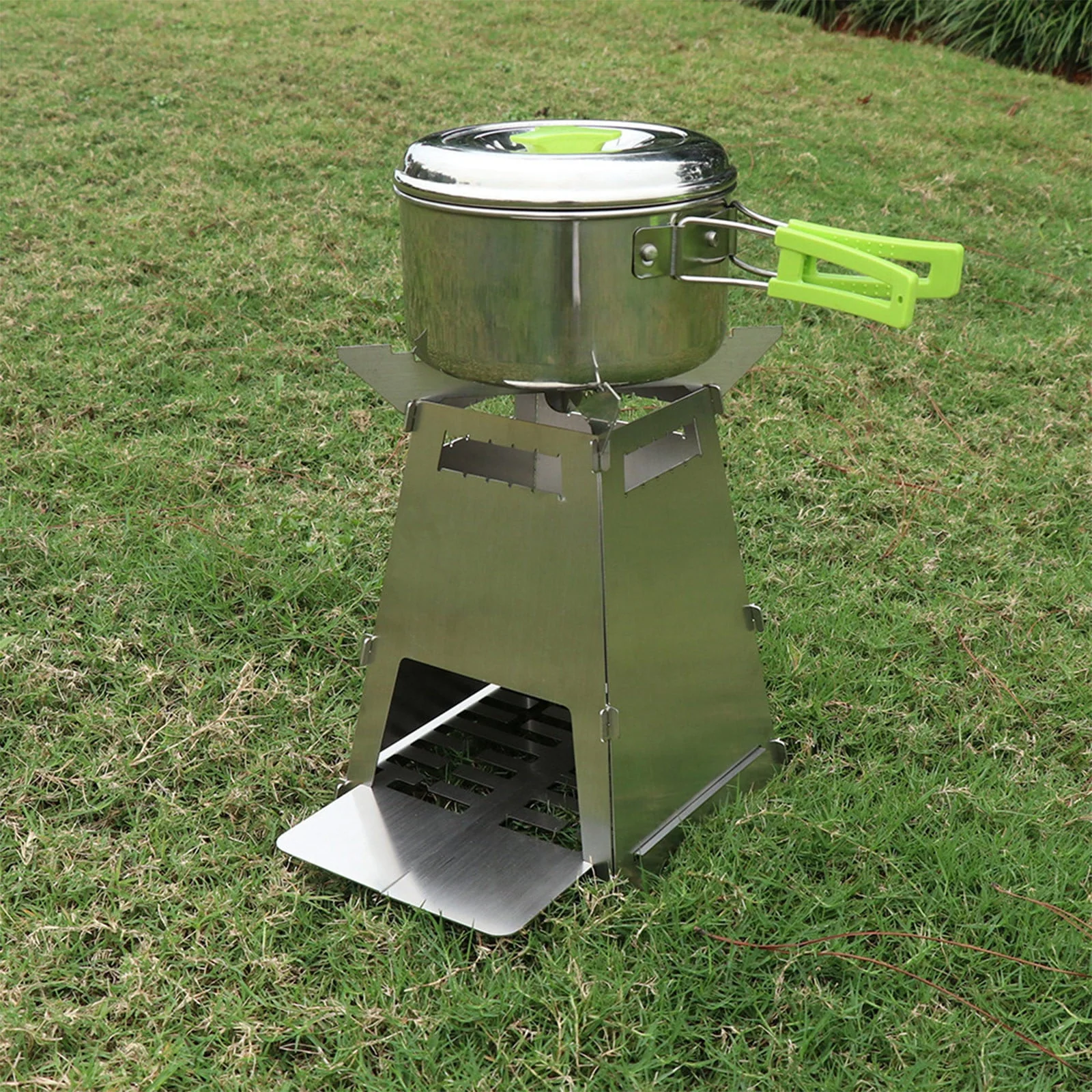 KIHOUT Promotion Folding Portable Barbecue Charcoal Grill, Barbecue Desk Tabletop Outdoor Stainless Steel Smoker BBQ For Outdoor Cooking Camping Picnics Beach