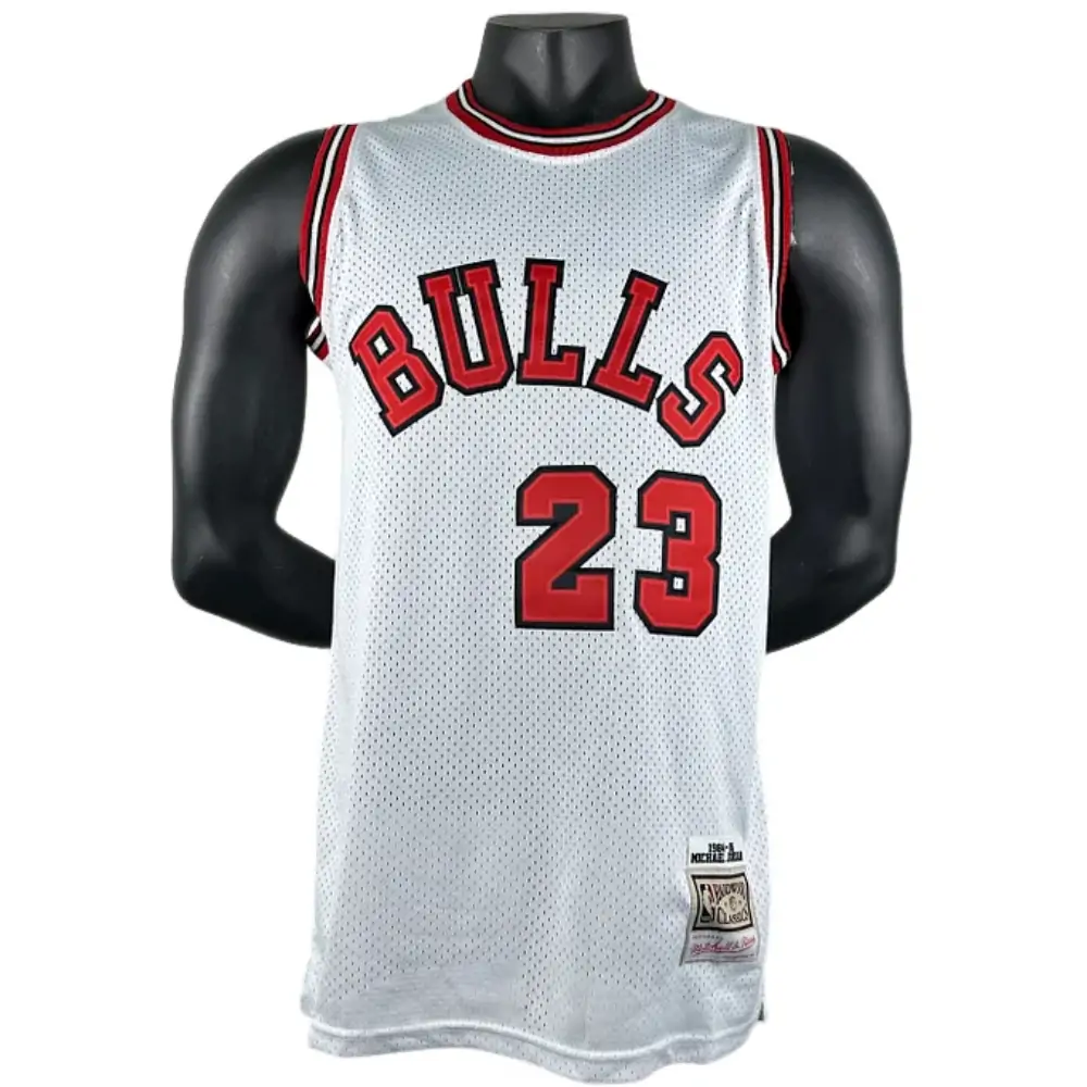 Embroidered MN retro jersey Bulls 84/85 season rookie white No. 23 Jordan