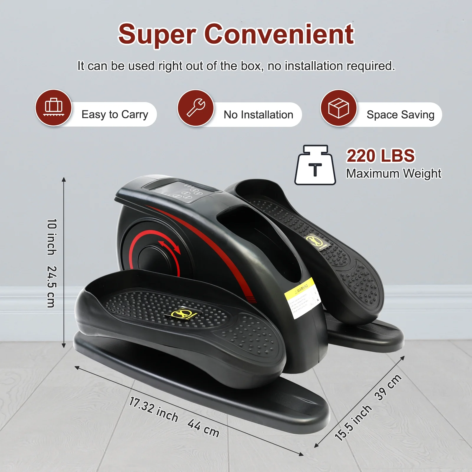 Baokaler Under Desk Elliptical Exercise Machine, Electric Elipsefit Leg Exerciser while Sitting for Seniors,12 Adjustable Speeds with Remote Control