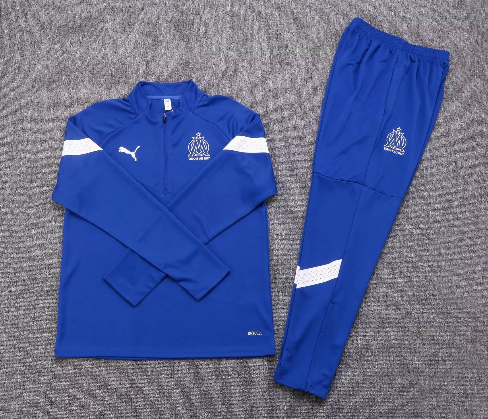 2022/2023 Olympique de Marseille Half-Pull Training Suit Blue Football Jersey