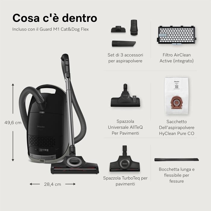 MIELE - Aspirapolvere a traino GUARD M1 CAT&DOG FLEX-Nero Ossidiana