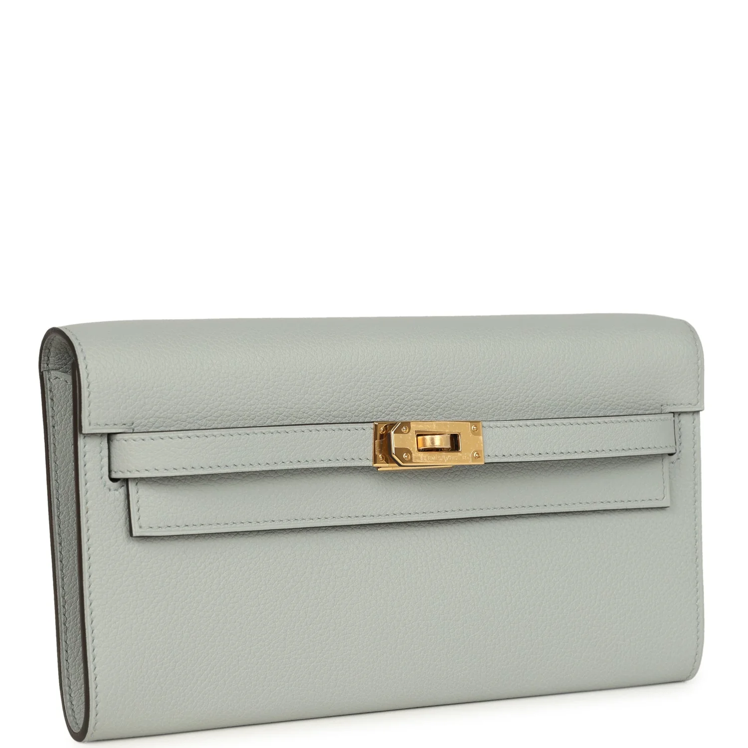 Hermes Kelly Wallet To Go Bleu Glacier Evercolor Gold Hardware
