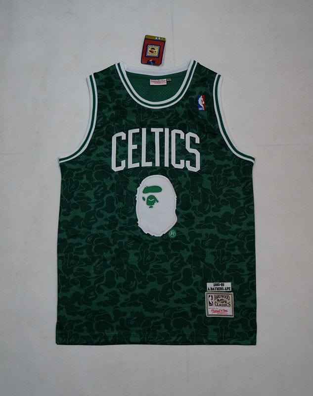 Men's Boston Celtics Bape?x Mitchell #93 NBA Green  Jersey