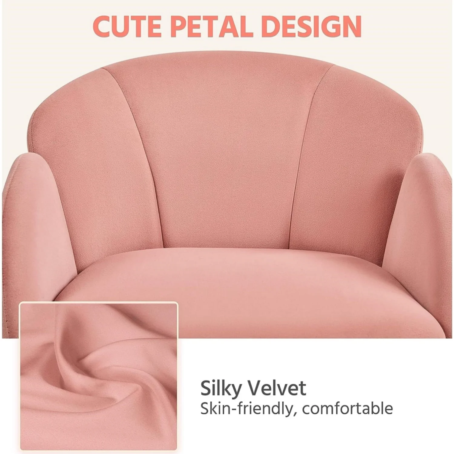 Velvet Desk Chair for Home Office, Makeup Vanity Chair with Armrests for Bedroom Modern, Swivel Rolling Chair