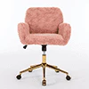 BTMWAY Office Chair, Velvet Upholstered Tufted Button Home Office Chair with Golden Metal Base, Adjustable Height, Swivel Ergonomic Task Chair, Luxury Desk Chair Computer Chair, Beige