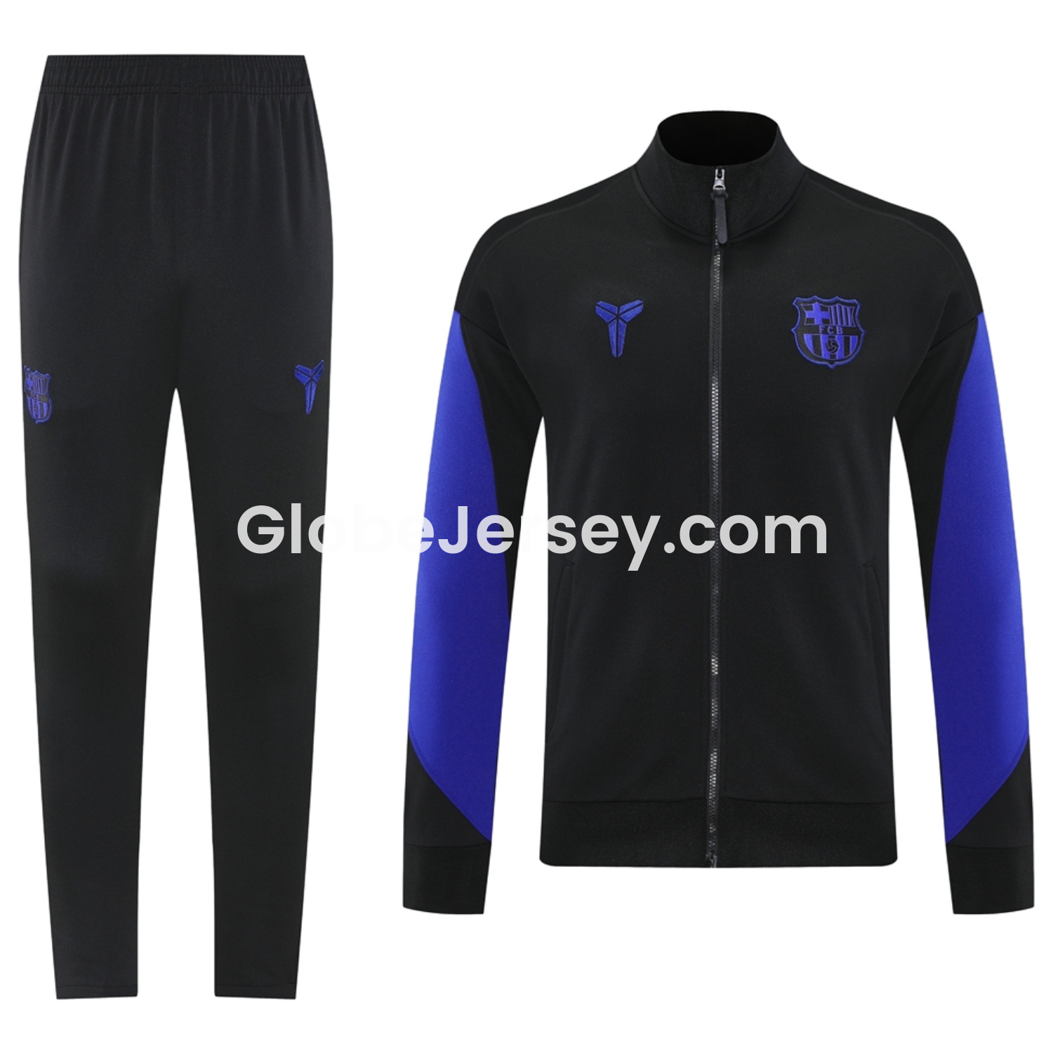 Barcelona 25-26 Jacket Training Tracksuit - Black top & Black Pants