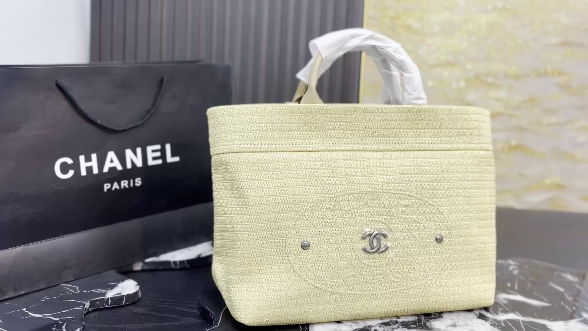 Chanel Straw Tote Bag
