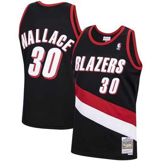 Portland Trail Blazers 30 Rasheed Wallace Black 1999 00 Hardwood Classics Swingman Stitched Basketball