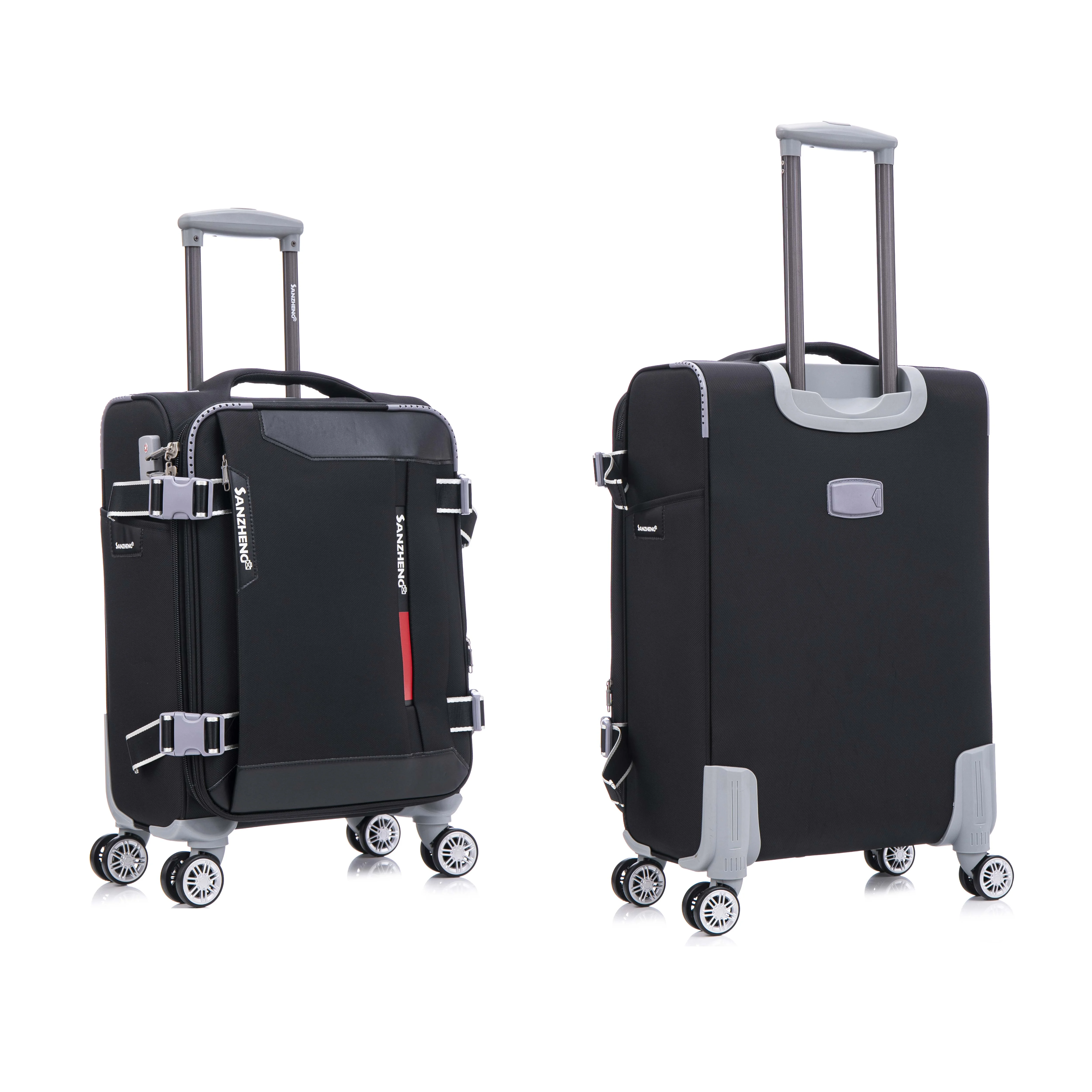 4-Piece Sage Green Softside Luggage Set with Spinner Wheels, Lightweight Expandable Suitcases (20