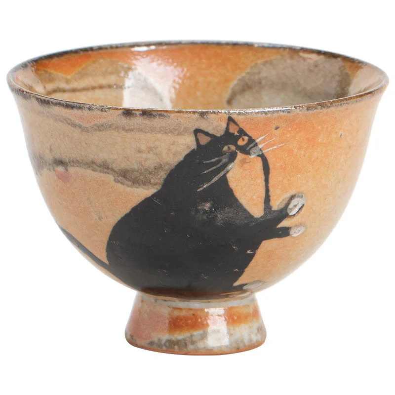 Buddha Stones Small Cute Cat Teacup Kung Fu Tea Cup 60ml