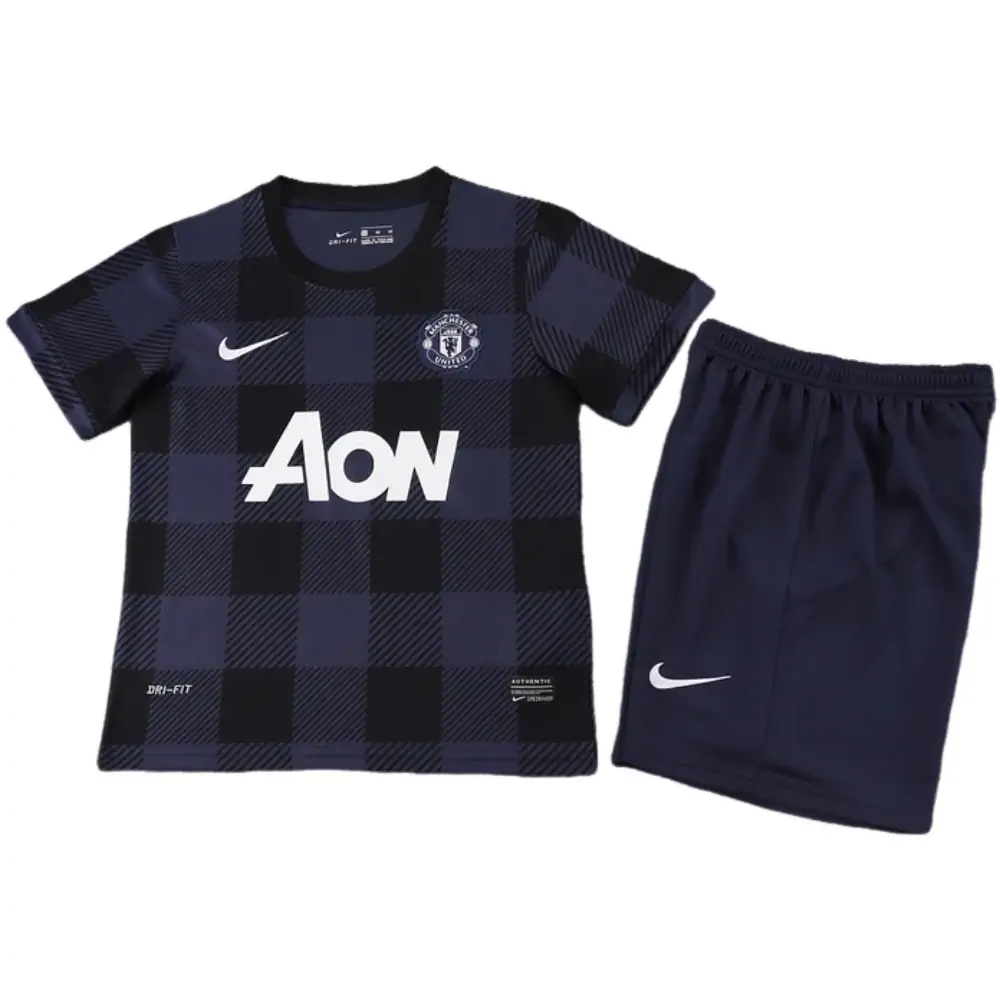 2013-14 Manchester United Away Retro Children's Jersey Set - Fans Edition