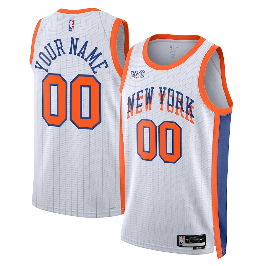 Unisex New York Knicks White 2024/25 Custom Swingman Jersey - City Edition